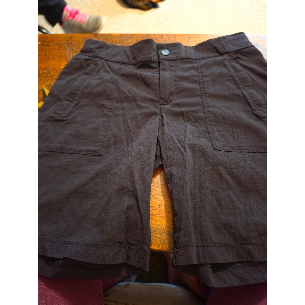Athleta Trekkie North Shorts Black Hiking Travel Ripstop Activewear Womens 8
